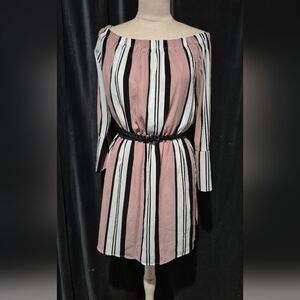 pink and black dress strapless open back Women's & dress Do Not Bleach Let's Fashion Style 5209 Formal